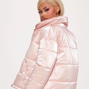 FashionNova Pink Puffer Jacket - M